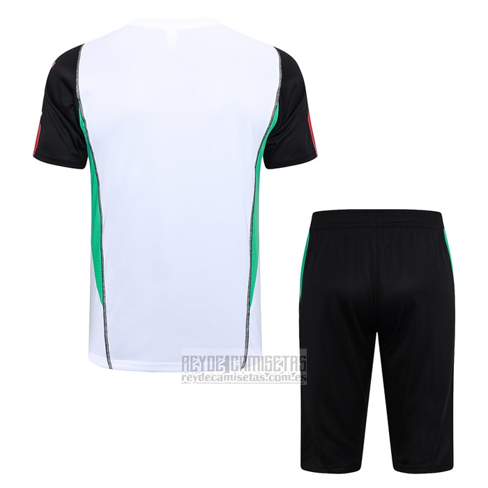 Chandal del Manchester United Manga Corta 2023-2024 Blanco y Negro - Pantalon Corto